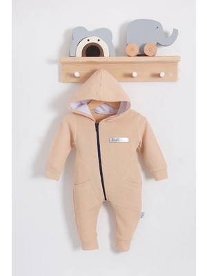 Hazego Yandan Cepli Fermuarlı % 100 Pamuk Erkek Bebek Tulumu