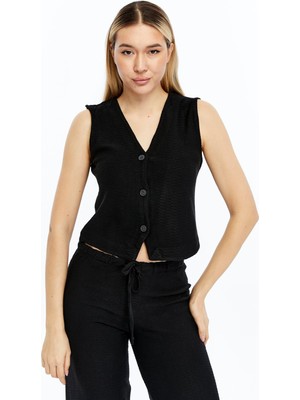 Select Moda Kadın Kolsuz Triko Takım