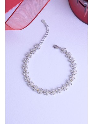 INNUENDO JEWELRY 925 Ayar Gümüş Sıralı Papatya Bileklik