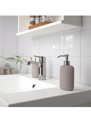 UltraMint 3'lü Banyo Seti, Sıvı Sabunluk, Fırçalık, Katı Sabunluk, Bej