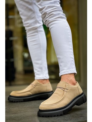 Zapatos CH2404 Castle Erkek Günlük Bağcıklı Süet Klasik Ayakkabı Sst - Bej