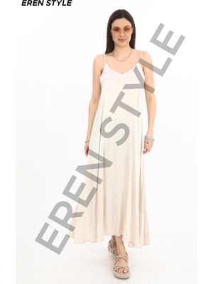 Italyan Selena Saten Askılı Elbise