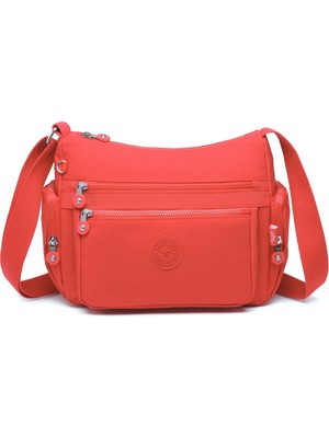 Smart Bags Krinkıl Kumaş Su Geçirmez Kadın Çapraz Çanta BC 1115 - Nar