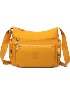Smart Bags Krinkıl Kumaş Su Geçirmez Kadın Çapraz Çanta BC 1115 - Hardal