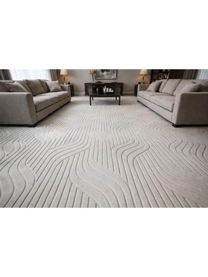 Nesrin Jel Kaymaz Taban Kesme Halı Yolluk Gri Kendinden Desenlii Makinede Yıkanabilir