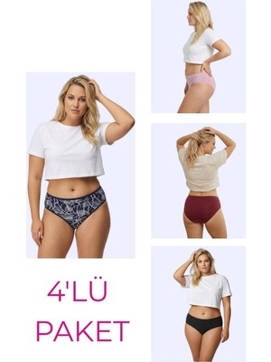New Lilla 18006-8 Kadın 4'lü Bato Külot Paketi