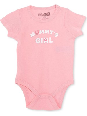 Hellobaby Hellobaby, Kız, Kısa Kol Body, Yazı Baskılı, Çıtçıtlı, Çıtçıtlı Yaka, Kısa Kol
