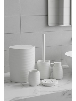UltraMint Modern 5 Parça Beyaz Akrilik Banyo Seti, Şık ve Sağlam Tasarım