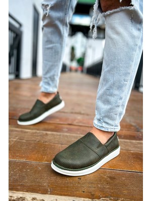 Zapatos CH091 Brecon Erkek Günlük Bağcıksız Cilt Klasik Ayakkabı Cbt - Haki