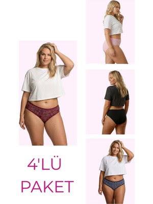 New Lilla 18006-1 Kadın 4'lü Bato Külot Paketi