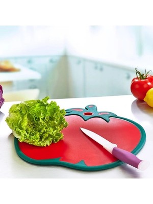 Pazarcan Domates Figürlü Kaydırmaz Kesme Tahtası Doğrama Panosu