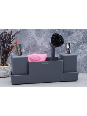 UltraMint Akrilik Sıvı Sabunluk Seti, 4'lü, Şık ve Kullanışlı Banyo Aksesuarları
