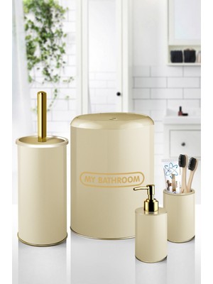UltraMint Modern Metal 4 Parça Banyo Seti, Şık ve Elegant Tasarım
