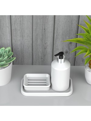 UltraMint 3'lü Banyo Seti: Sabunluk, Organizer ve Yağdanlık ile Pratik Kullanım