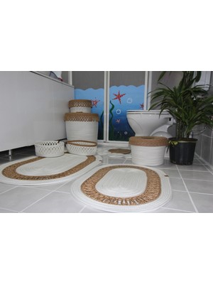 UltraMint Banyo ve Makyaj Düzenleyici Paspas, Sepet, Organizer ve Deterjanlık Takımı