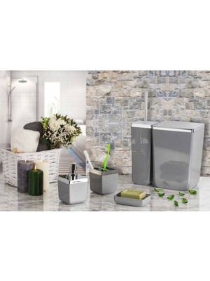 UltraMint Şık Toskana Banyo Seti, Modern ve Zarif Tasarım, Gri Renkli