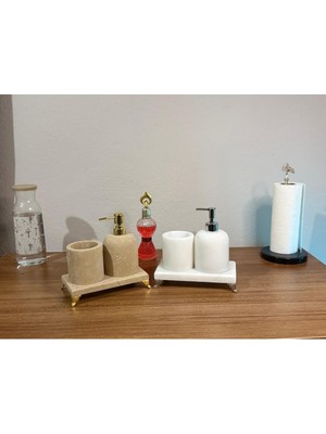 UltraMint 3'lü Mermer Banyo Seti, Şık ve Modern Tasarım, Kaliteli Malzeme