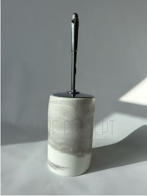 UltraMint Şık Mermer Desenli Banyo Tuvalet Fırçası Seti