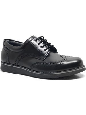 Rakerplus Hidra Hakiki Deri Rugan Erkek Genç Okul Ayakkabı