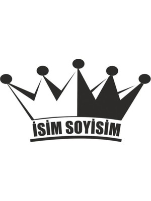 Mlh Store Kral Tacı Isim Soyisim Oto Özel Yeni Sticker 40 x 20 cm