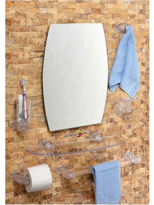 UltraMint 7 Parça Büyük Otel Banyo ve Tuvalet Ayna Seti, 50X40CM