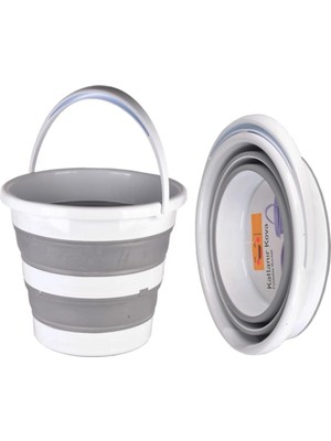 UltraMint Katlanabilir Bebek ve Çocuk Su Kovası, 12,8 Litre, Gri, Banyo Için Ideal