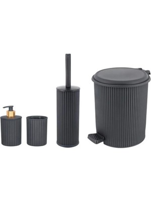 UltraMint Renkli Plastik Nostalji Banyo Seti 4'lü, Şık ve Kullanışlı Tasarım