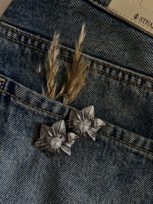 Luciaonline Çelik Silver Pearl Blossom Küpe
