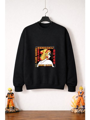 Petite Pati Demon Slayer Kyojuro Sweatshirt (3 Iplik %100 Pamuk)