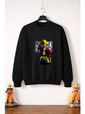 Petite Pati One Piece Luffy Sweatshirt (3 Iplik %100 Pamuk)