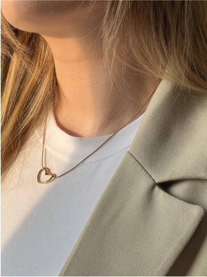 Luciaonline Çelik Gold Heart Kolye