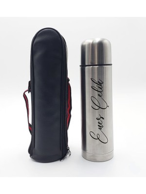 As Gift Kişiye Özel 500 ml Deri Kılıflı Termos