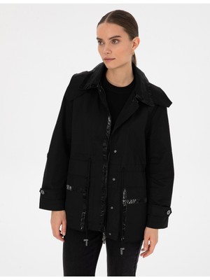 Pierre Cardin Kadın Siyah Regular Fit Kaban 50306387-VR046