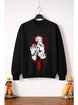 Petite Pati Jujutsu Kaisen Sukuna  Sweatshirt (3 Iplik %100 Pamuk)