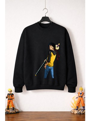 Petite Pati One Piece Trafalgar Law Sweatshirt (3 Iplik %100 Pamuk)
