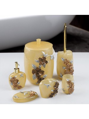 UltraMint Şık ve Konforlu 6'lı Polyester Banyo Seti, Pratik Kullanım Sağlar