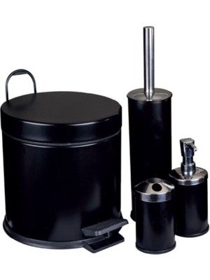 UltraMint Şık Siyah 4 Parça Banyo Seti, Zarif ve Kullanışlı Tasarım