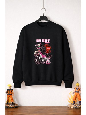 Petite Pati Demon Slayer Nezuko Sweatshirt (3 Iplik %100 Pamuk)