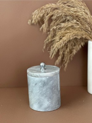 UltraMint Gri Mermer Dekoratif Pamukluk ve Baharatlık Seti, Şık ve Zarif Tasarım