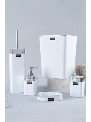 UltraMint Modern Aria 5 Parça Akrilik Banyo Seti Beyaz
