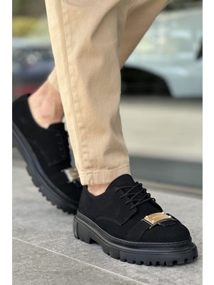 Zapatos CH2402 Cools Erkek Günlük Bağcıklı Süet Klasik Ayakkabı Sst Siyah