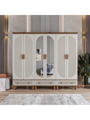 Velmo Barrel 6 Kapaklı Aynalı Gardırop (Aytaşı)