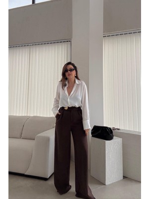 Et Kahverengi Tokalı Pantolon