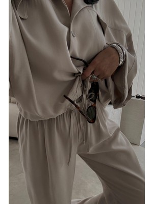 Et Bej Comfort Gömlek Pantolon Takım