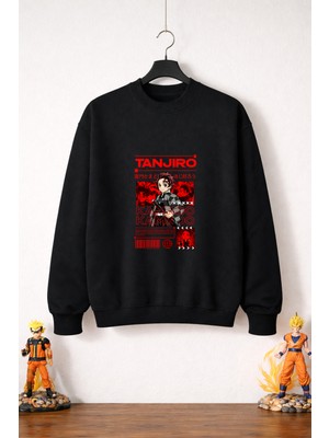 Petite Pati Demon Slayer Tanjiro Sweatshirt (3 Iplik %100 Pamuk)