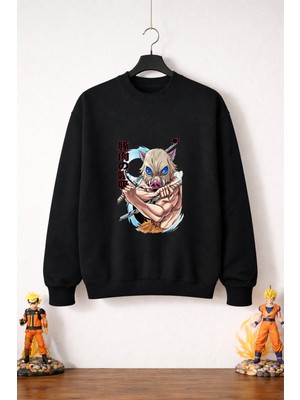 Petite Pati Demon Slayer Inosuke Sweatshirt (3 Iplik %100 Pamuk)