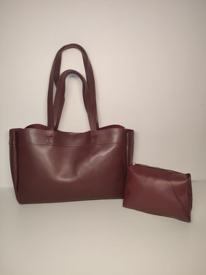 TrendyX Büyük Boy Yavrulu Omuz Çantası - Suni Deri