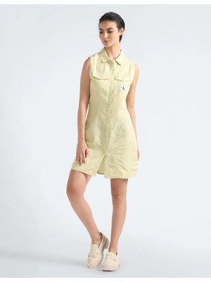 Calvin Klein Sleeveless Cotton Shırt Dress Elbise