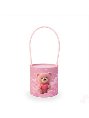 Süsle Bebek ve Parti Hortum Saplı Ayıcık Kutu Orta Boy - 14 cm