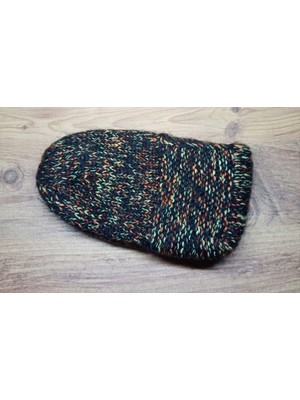 Neolife Büyükanneye Hediye Nostaljik Çok Renkli El Örgüsü Yün Patik - Tekli